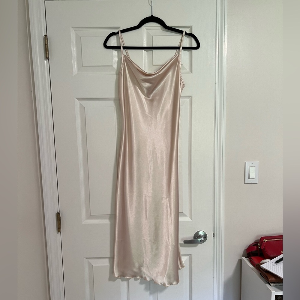 Gorgeous Silk-like Dress with Spaghetti Straps | Bebe Dress